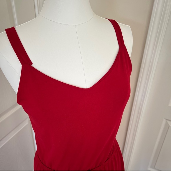 Lildy Red Maxi Spaghetti Strap Dress L/XL Tie Waist Dress - Picture 11 of 11